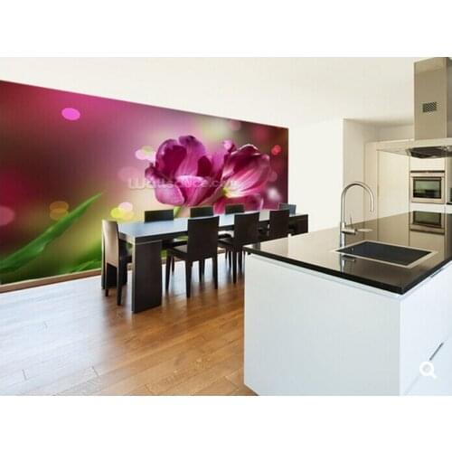 Custom papel DE parede 3 d,Purple Flowers, photo murals for the living room bedroom TV background wall waterproof wallpaper