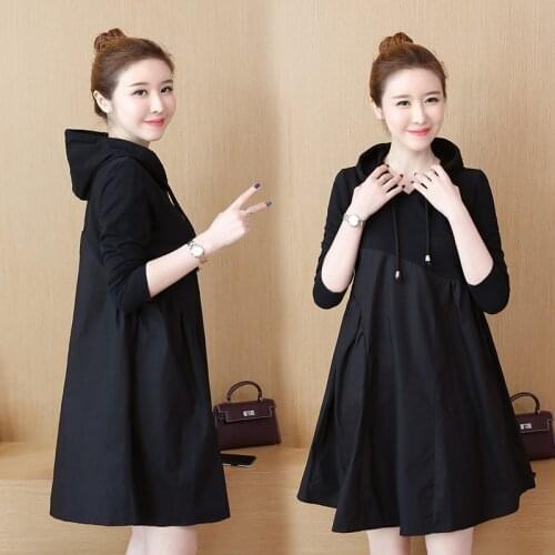 Maternity Clothes Spring Autumn Long-sleeved Pregnant Dresses Loose Pregnancy Woman Clothing Hoodies Maternity Dress