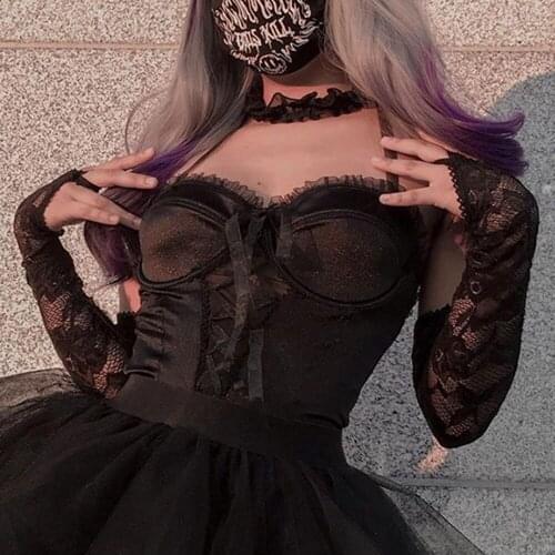PUNK STYLE GIRL Women's Off Shoulder Tops