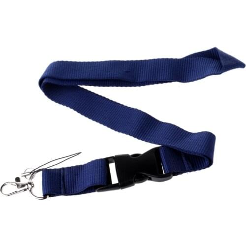 ONE Color Black Blank Plain Key Lanyard Badge ID Holders Phone Neck Straps 37MC