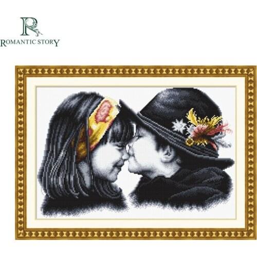 Romantic Story Deep Sisterhood Painting Home Decoration Cross Stitch Handmade Needlework DMC Cross-Stitch For Embroidery Kits