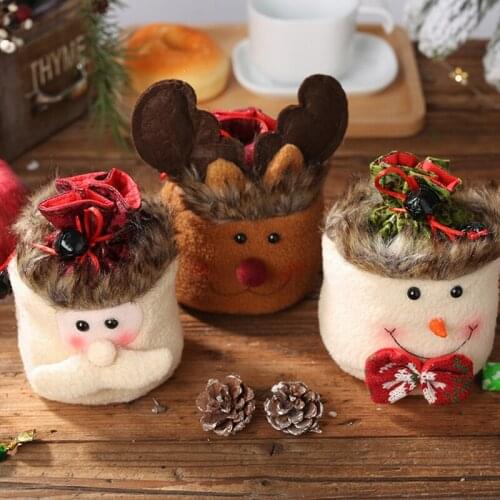 Christmas Candy Party Gift Bag Decorations Xmas Storage Packing Wrapper Supplies Decor Gift 2019 New Year Favors