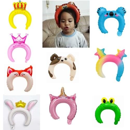 Party favors 100pcs cartoon head band foil balloons, birthday party decoration, childrens day gift kids balloon gift