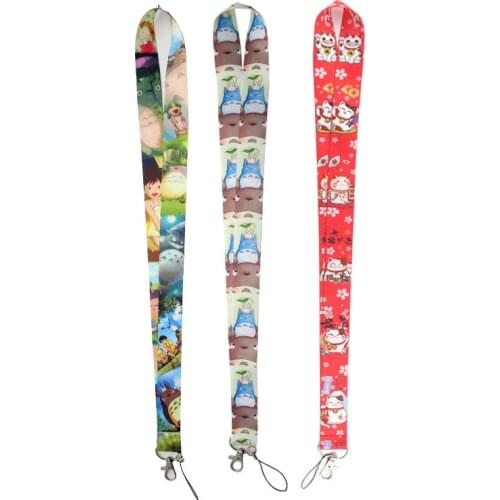 Cute Cat Animal print Keychain Lanyard Neck Strap for Key ID Card Straps Badge Holder DIY Hanging Rope Neckband