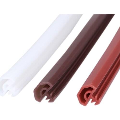 Silicone Rubber Gasket Seal Strip for Wooden Door Insert Slot Sealing Strip White Coffee Brown Gray Beige Black