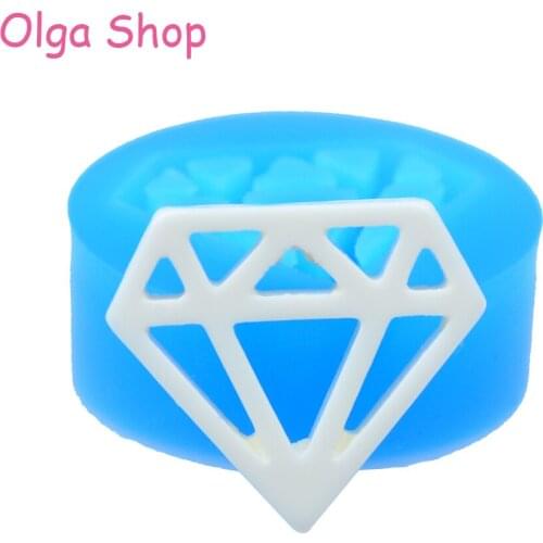 FYL014 24.7mm Diamond Silicone Push Mold - Jewelry Cupcake Topper Fondant Cake Decoration, Resin, Cabochon Candy, Chocolate Mold