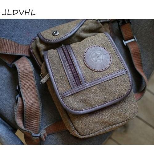 High Quality Mens Canvas Hanging Leg Bag Military Retro Motorcycle Multi-function Crossbody Shoulder Bag Hip Waist Bag