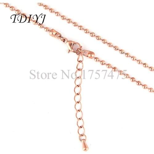 TDIYJ 10pcs Fashion 2.4mm*80cm Stainless Steel Rose Gold Rolo Ball Chain for My Coin Pendant Necklace as Gifts for Women Jewelry