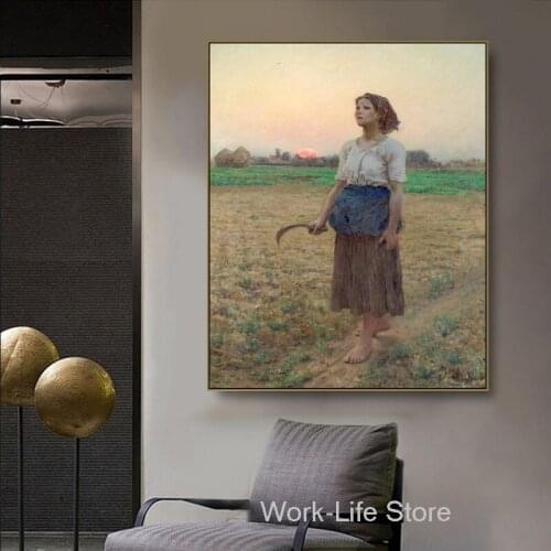 The Song of the Lark by Jules Breton on Canvas Painting Art Home Decor Wall Art Picture for Living Room Bedroom Decor No Frame