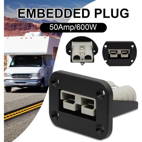 Flush Mount Anderson Plug 50 Amp 600W Connector Kit Mounting Bracket Panel Cover Accessories for Caravan Camper Boat Truck