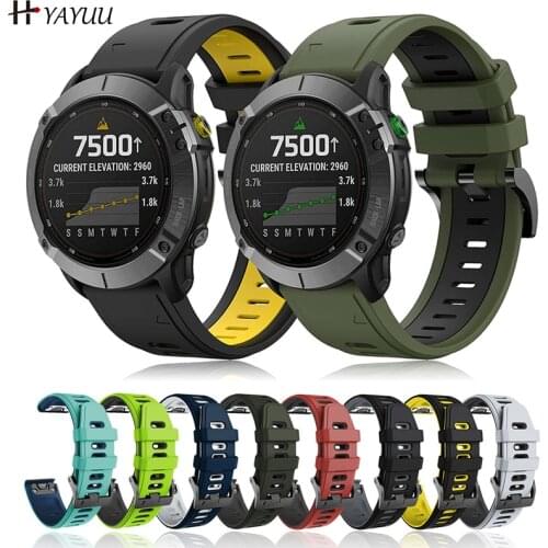 YAYUU Band for Fenix 5 / Fenix 5 Plus / Fenix 6/Fenix 6 Pro / Forerunner 935/945/Approach S60 Easy Fit 22mm Silicone Watch Strap