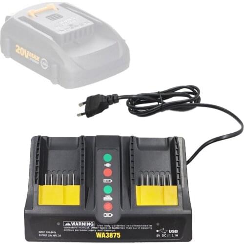 WA3875 Li-ion Battery Charger For Worx 18V 20V WA3512 WA3520 WA3575 WA3578 WA3742 WA3732 WA3881 WA3847 WA3868 WA3835 WA3764