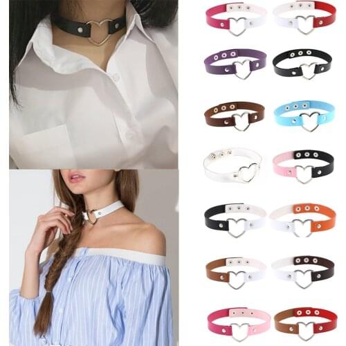 New Hot Women Girls Heart Alloy Choker Hollow Heart Punk Necklace Jewelry Party Club Female Neck Collar