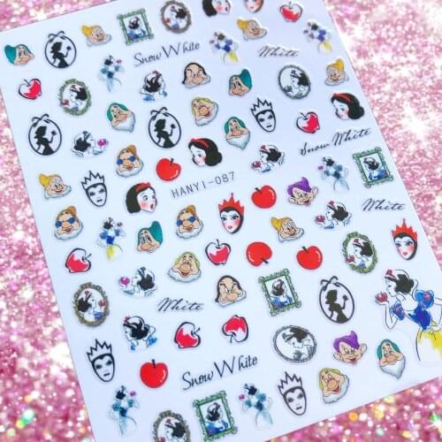 1 sheet nail sticker Princess Design Nails Art Manicure Back Glue Decal Decorations Nail Sticker For Nails Tips Beauty
