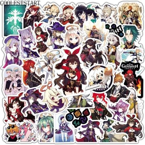 10/50Pcs/set 3D Game Genshin Impact Stickers For Kid Motorcycle Skateboard Bick Laptop Phone Guitar Snowboard Suitcase Pegatinas