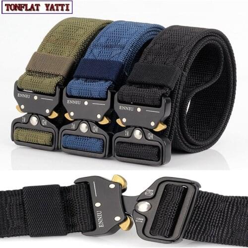 2020 Military Tactical Quick Metal Buckle Belt 1000d Oxford Wear Resistant Outdoor Fighting Molle Nylon Versatile Belt 5 Colors