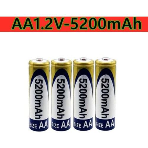 2021 battery AA 5200 MAH rechargeable Ni MH battery 1.2 V AA battery watch, mouse, computer, toy