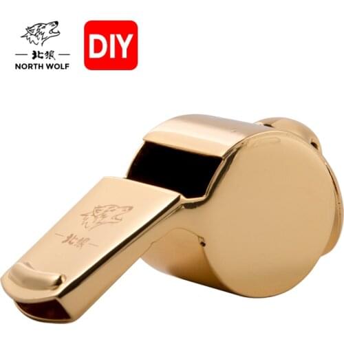 North Wolf 2021 New Referee Whistle Pure Copper 14K Gold-Plated Wood Core Training Traffic Command Treble Whistle