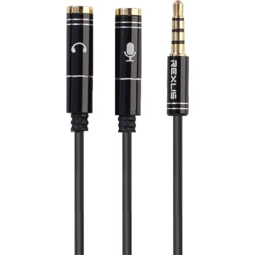 3.5mm Stereo Audio Jack Male to 2 Female Cable Headset Audio Mic Y Splitter Cable Earphone Headphone Adapter