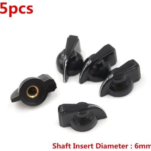 5Pcs Useful Shaft Hole Dia Bakelite Potentiometer Pot Pointer Knobs Caps 6mm