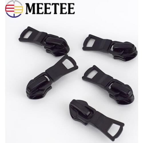 50pcs Meetee 5# Nylon Zipper Silders Reverse Invisible Waterproof Zips Head DIY Bag Jacket Costume Sewing Accessories ZT010