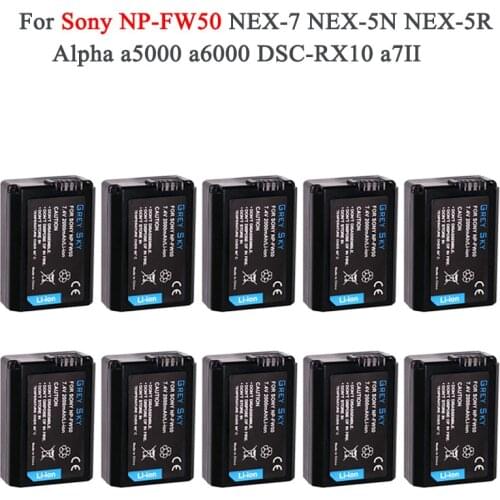 2000mah NP-FW50 NP FW50 Battery AKKU For Sony NEX-3N NEX-5 NEX-5N NEX-5R Alpha a5000 a6500 DSC-RX10 Alpha a7S a7II Alpha 7R