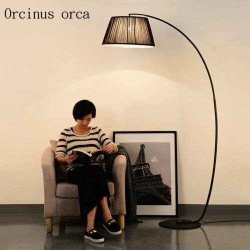 American country floor lamp modern bedroom living room study vertical lamp Nordic fabric sofa fabric lamp Postage free