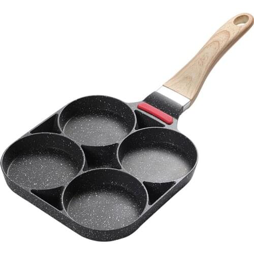 Nonstick Frying Pan Four Hole Frying Pan for Egg Frying Hamburger Making Aluminum Alloy