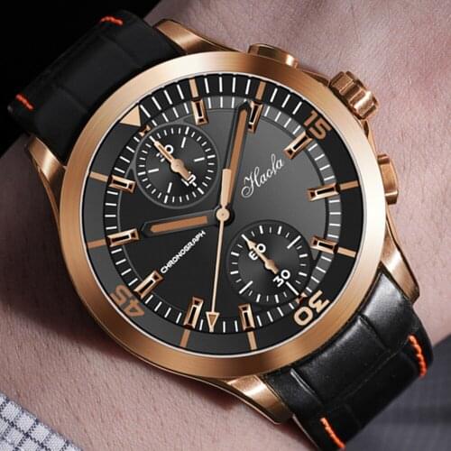 Watch movement seagull st19 for men luxury casual classic replica pilot chronograph vintage watch 38mm black face free shipping