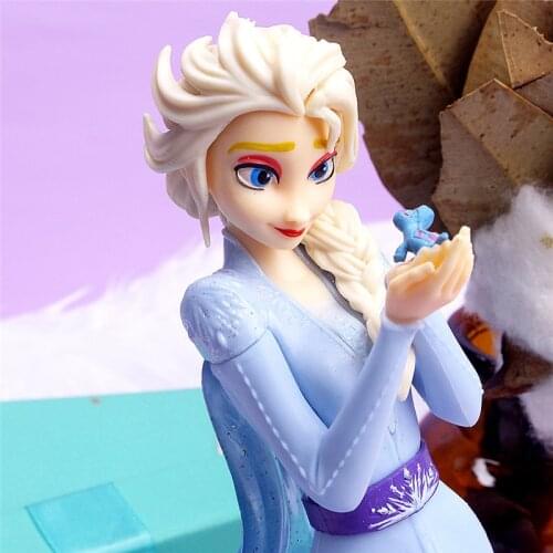 Disney New 21cm Frozen Elsa princess PVC Figure Action Collectible Model Decorations Doll Toys For Children girls gift