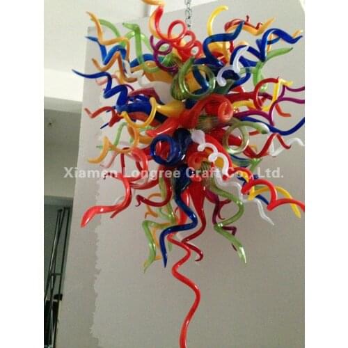 Hot Sale Customize New Design LED Bulbs Light Source Hotel Decorative Chain Modern Colorful Hanging Glass Chandelier