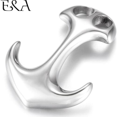 Stainless Steel Curved Large Anchor Hook Double Hole 6mm Bracelet Clasp Jewelry Making Findings DIY Supplies Metal Accessories