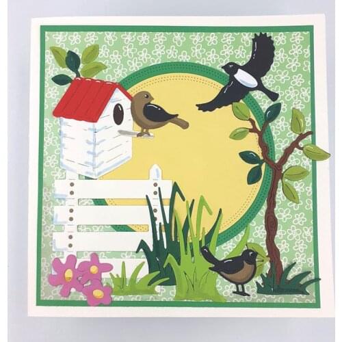 JMCRAFT Cute Bird House And Grass Metal Cutting Dies DIY Scrapbook Handmade Paper Craft Metal Steel Template Dies