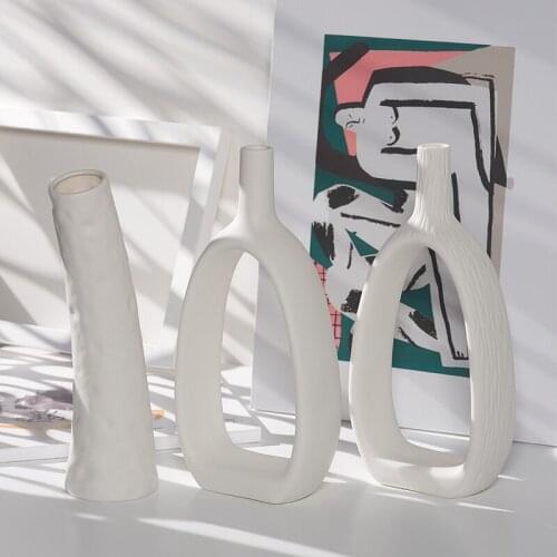 Vase Nordic Home Decor Ceramic White Creativity Modern Home Decoration Accessories For Living Room горшок для цветов Jarron