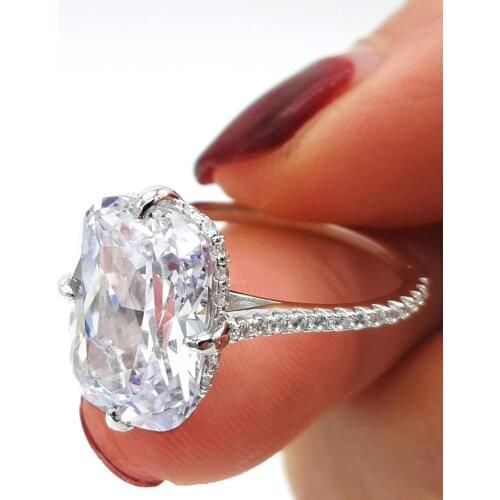 Sparkling Female Promise ring 925 Sterling silver 5ct diamond Wedding Band Rings for Women Bridal gemstone Jewelry