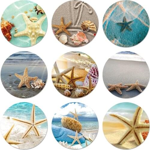 Summer Beach Sun Starfish Icons Pins Badge Decoration Brooches Metal Badges For Clothes Backpack Decoration