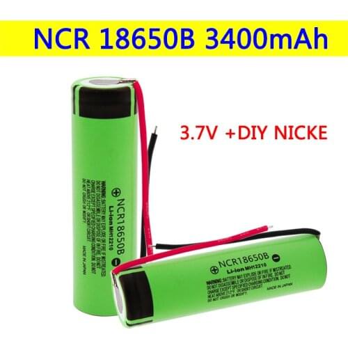 100% New 18650 battery 3400mAh 3.7v Rechargeable lithium battery + DIY nickel batteries