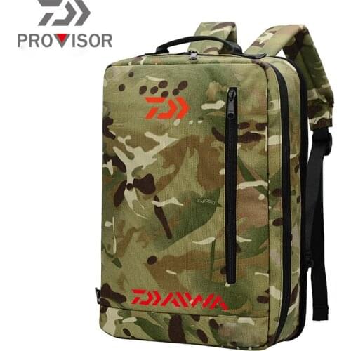 2020 Daiwa Mens New Fashion Camouflage Waterproof Fishing Backpack Computer Outdoor Travel Bag Multifunctional Backpack