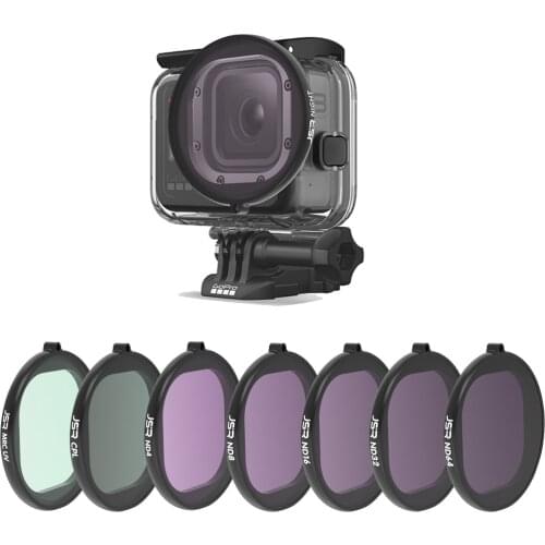 Action Camera Accessories Set For Gopro Hero 8 Black Waterproof Case Diving Housing UV/CPL/Color/ND1000 For Go Pro Hero8 Black