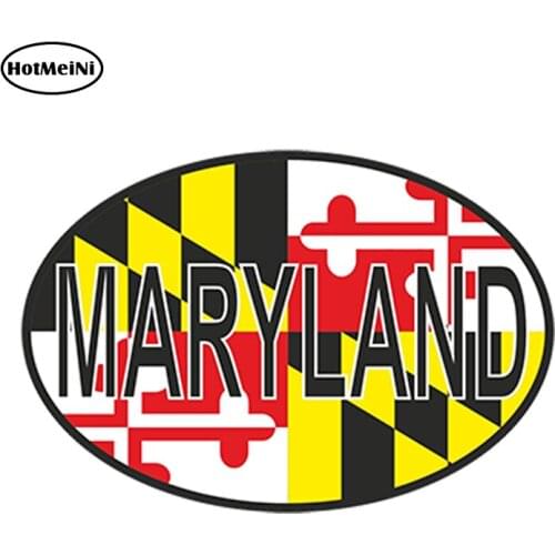 HotMeiNi 13cm x 8.8cm Car Styling MARYLAND STATE OVAL FLAG CAR STICKER USA UNITED STATES bumper decal Waterproof Accessories