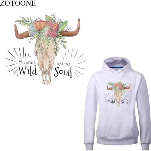 ZOTOONE Indian Skull Patch Heat Transfer Vinyl Iron-on Transfers Letter Patches Stickers for Clothing DIY T-shirt Thermal Press