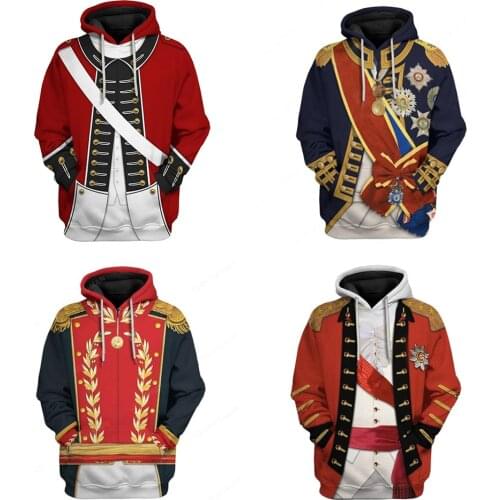 New Napoleon Hoodie RED 3D Printed Zipper Jacket Sweatshirt Halloween Cosplay Costume Men Jacket Top Casual sweater