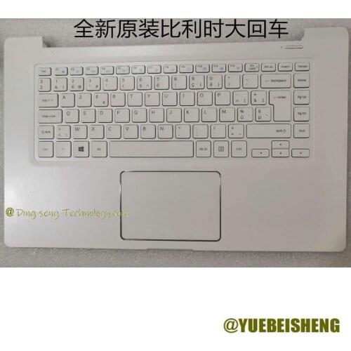 YUEBEISHENG New/org for Samsung NP NT 910S5J 915S5J palmrest Belgium keyboard upper cover Touchpad White