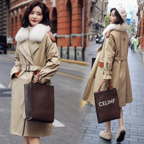 New Style Long Down Coats Women Fox Fur Parkas Coat Winter Jackets Frock coat send overcome Female Thick Warm Down Jacket Parkas