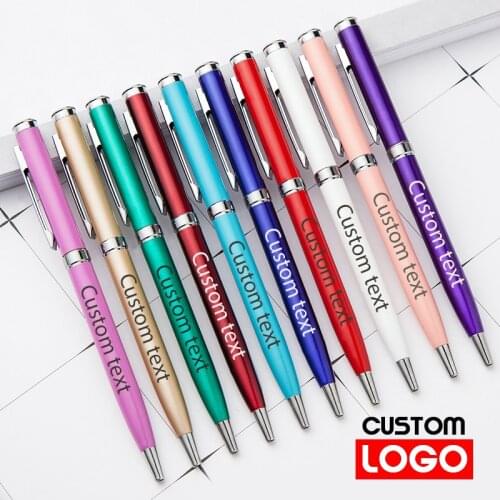 New Customizable Logo Advertising Ballpoint Pen Metal Penholder Hotel Pen Student Exam Writing Pen Business Office Supplies