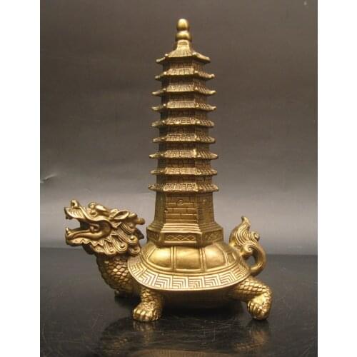 Wholesale bronze factory Pure copper dragon turtle decoration wenchang tower copper bibcock turtle decoration
