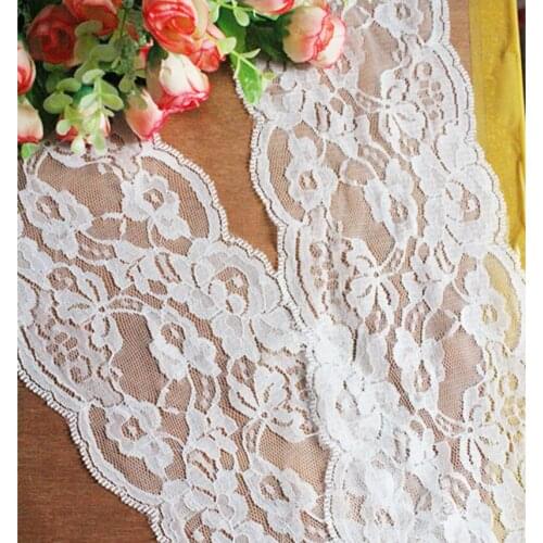 Wholesale Width 135mm Beautiful 100 yards white Embroidered Net Lace Trim Garment ribbon headband DIY Accessories, WH-105084