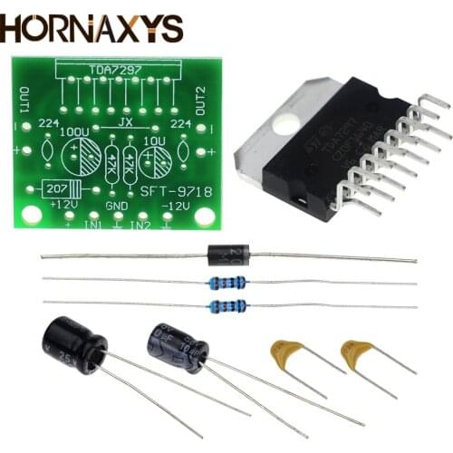 1set TDA7297 amplifier board spare parts dc 12v grade 2.0 dual audio encoding 15w electronic diy kit