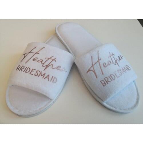 Custom Novia Bride spa slippers bridesmaid maid-of-honour bridal-party slippers birthday birthday wedding proposal gifts favors