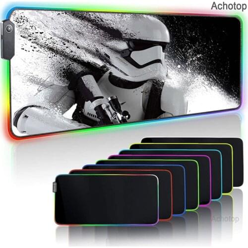 DIY Star Wars RGB Large Gaming Mouse Pad Computer Gamer USB LED Lighting Colorful Luminous XXL Mousepad Desk Pad with Backlit